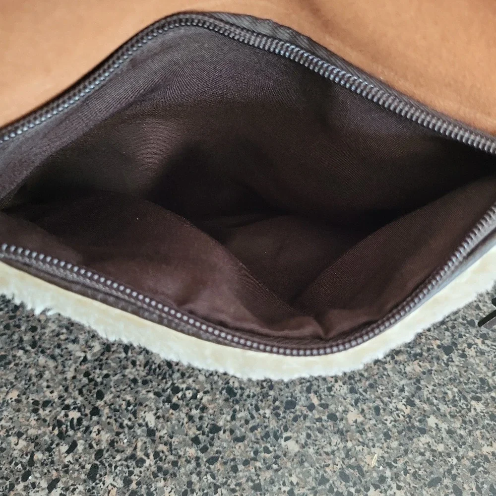 The Sak Iris Fair Isle Leather Hobo Shoulder Bag Brown Knit  NWT MSRP‎ $129